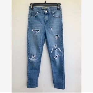 Topshop skinny straight distressed jeans